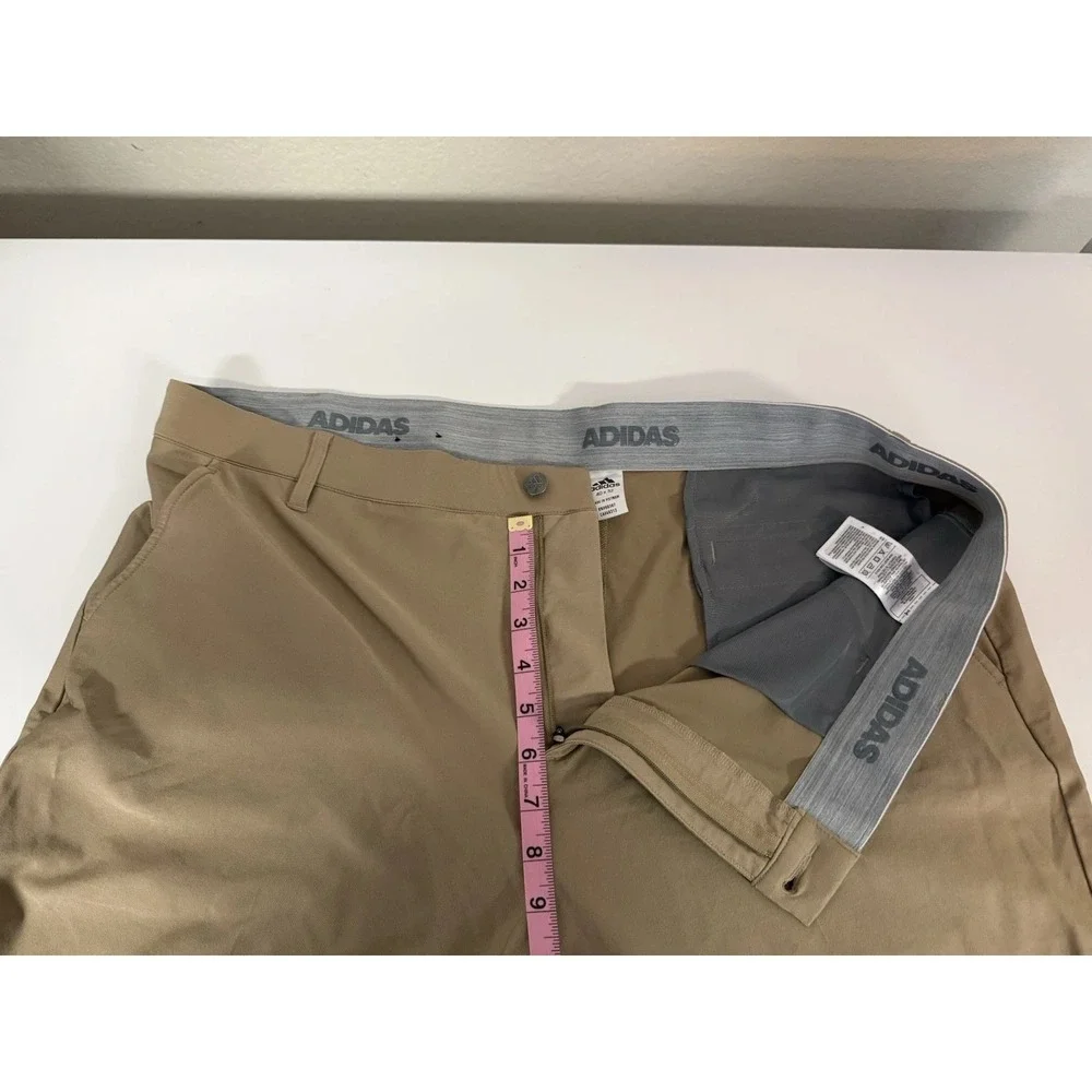Adidas Mens Golf Pants Nylon Blend Stretch Gripper Waistband Khaki Chino 40x32